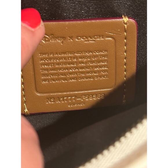 Disney x Coach Patricia Saddle Crossbody With Mickey Mouse Ears Bag Chalk - Picture 3 of 7